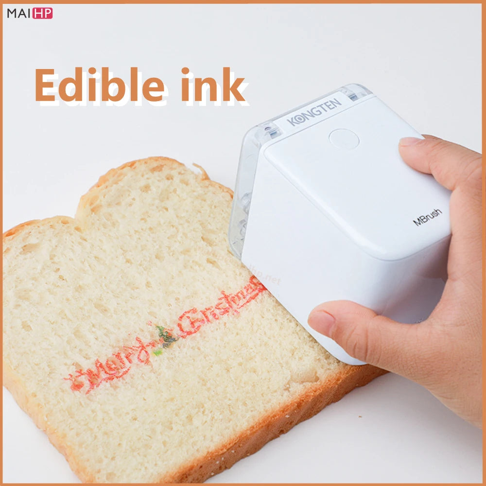 Impresora DIY Custom Chocolate Bread Cake Macaroon Coffee Beer LOGO Label Text Mini Handheld Edible Ink Baking Food Printer