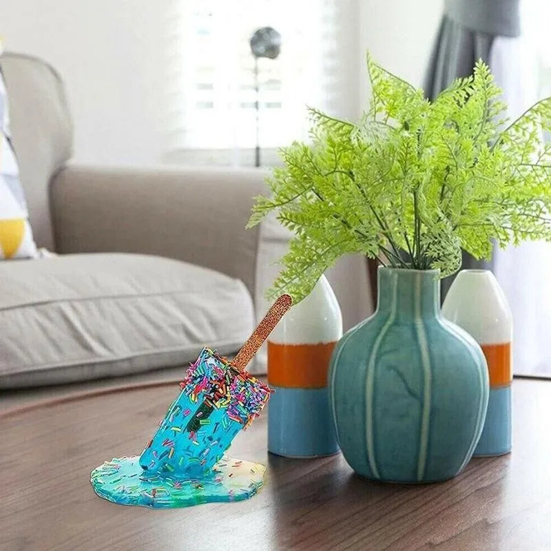 Creative Ice Melting icicle Sculpture Decoration Miniature Resin Craft Popsicles Ice Cream Accessories Home Decor