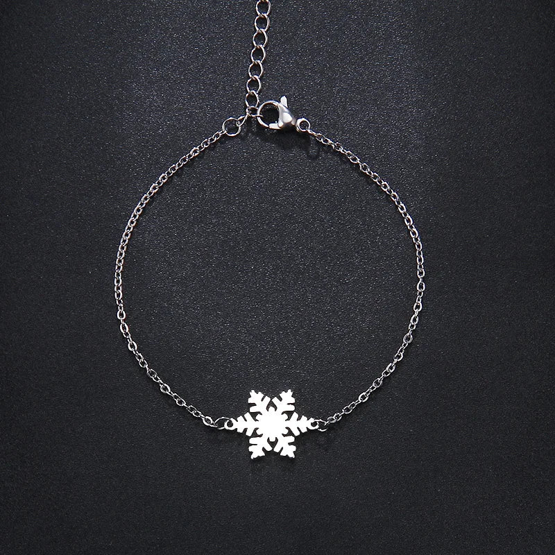 DOTIFI  For Women Stainless Steel Bracelet Snowflake Gold Color Pulseira Feminina Lover Engagement Jewellery