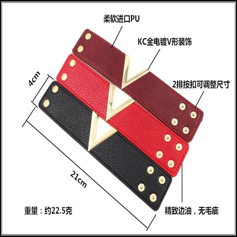 Europe Crack Leather Bracelet For Women Femme All-Match V Word Wide Punk Style Soft Jewellery Cool Wholesale