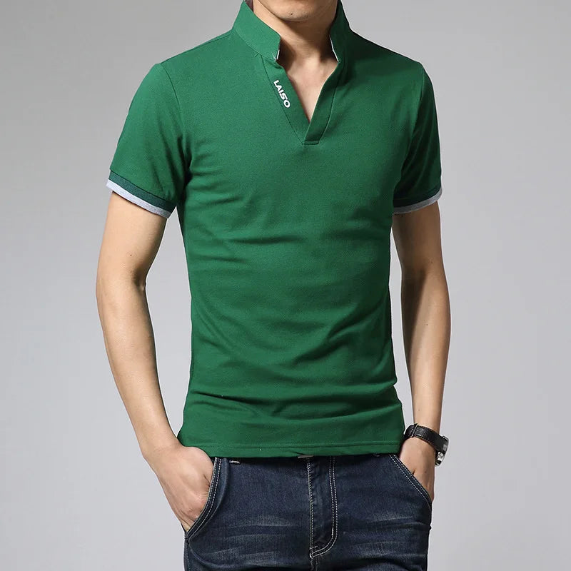 M-5XL 2023 New Arrival Cotton Men Polo Shirt Tops Fashion Brand Plus Size Short Sleeve Black White Polo Shirt Homme Camisa