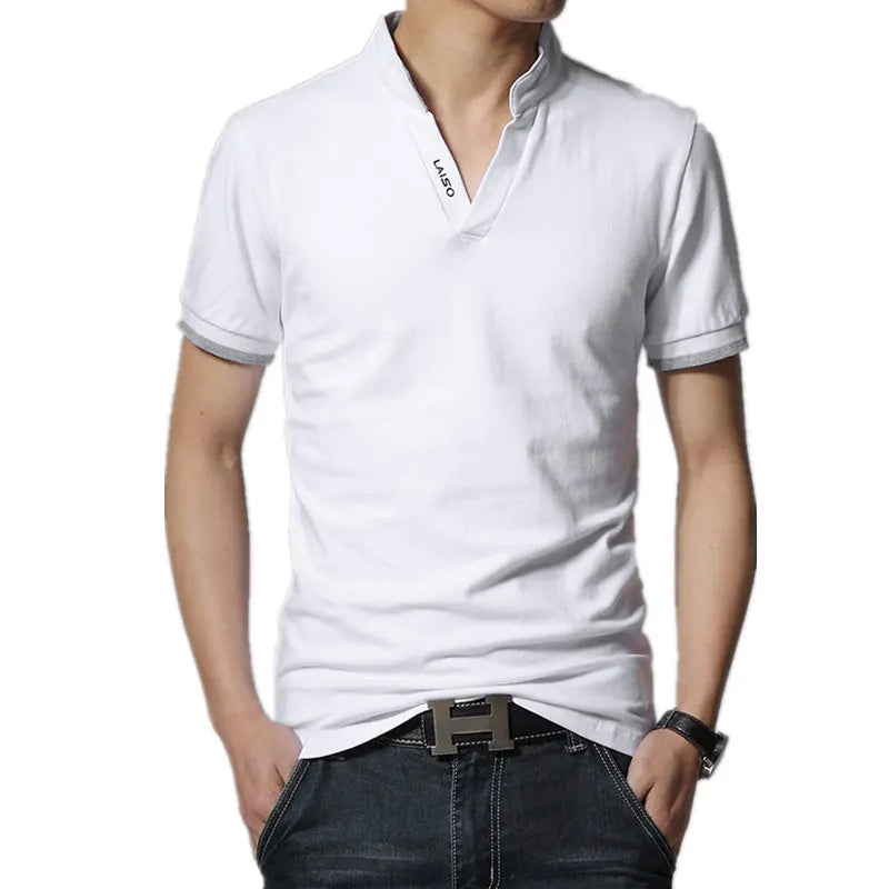 M-5XL 2023 New Arrival Cotton Men Polo Shirt Tops Fashion Brand Plus Size Short Sleeve Black White Polo Shirt Homme Camisa