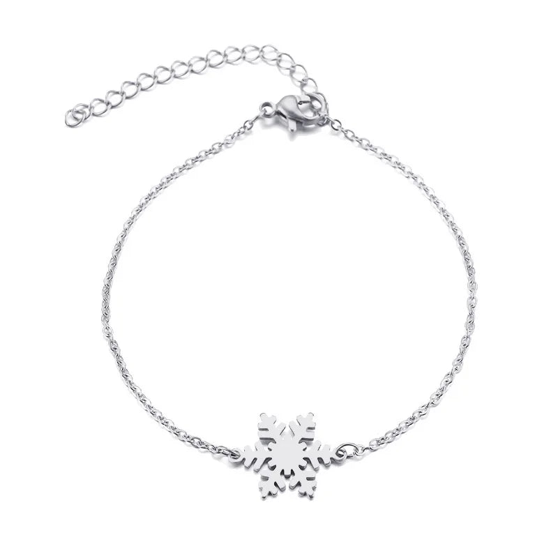 DOTIFI  For Women Stainless Steel Bracelet Snowflake Gold Color Pulseira Feminina Lover Engagement Jewellery
