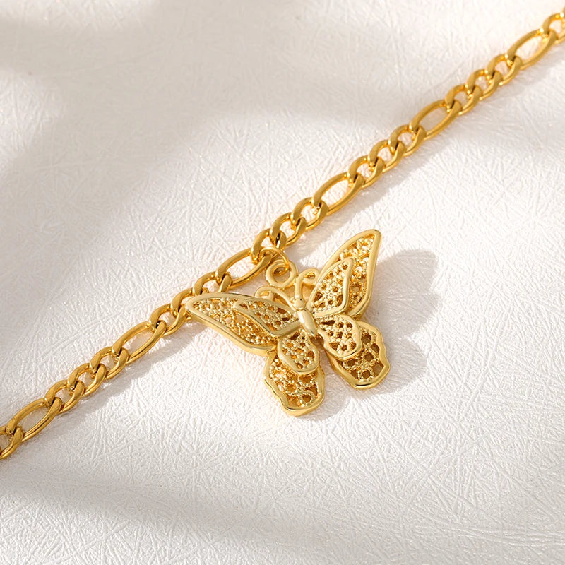 Butterfly Anklet Stainless steel Ankle Bracelet Boho Beach Anklets for Women Sandals Foot Bracelets Female Jewelry Gift
