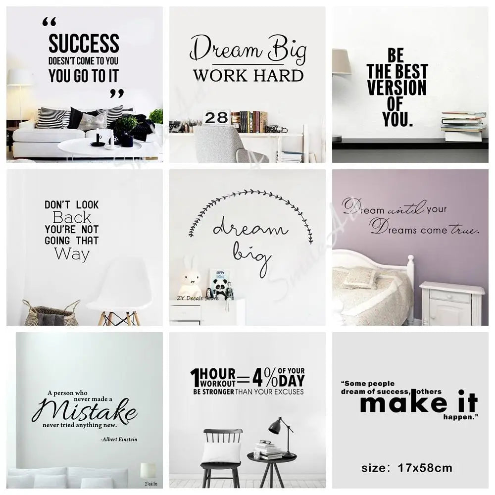 Free shipping Dream Big Work Hard Home Decoration Accessories Kids Room Nature Decor Wall Art Decal