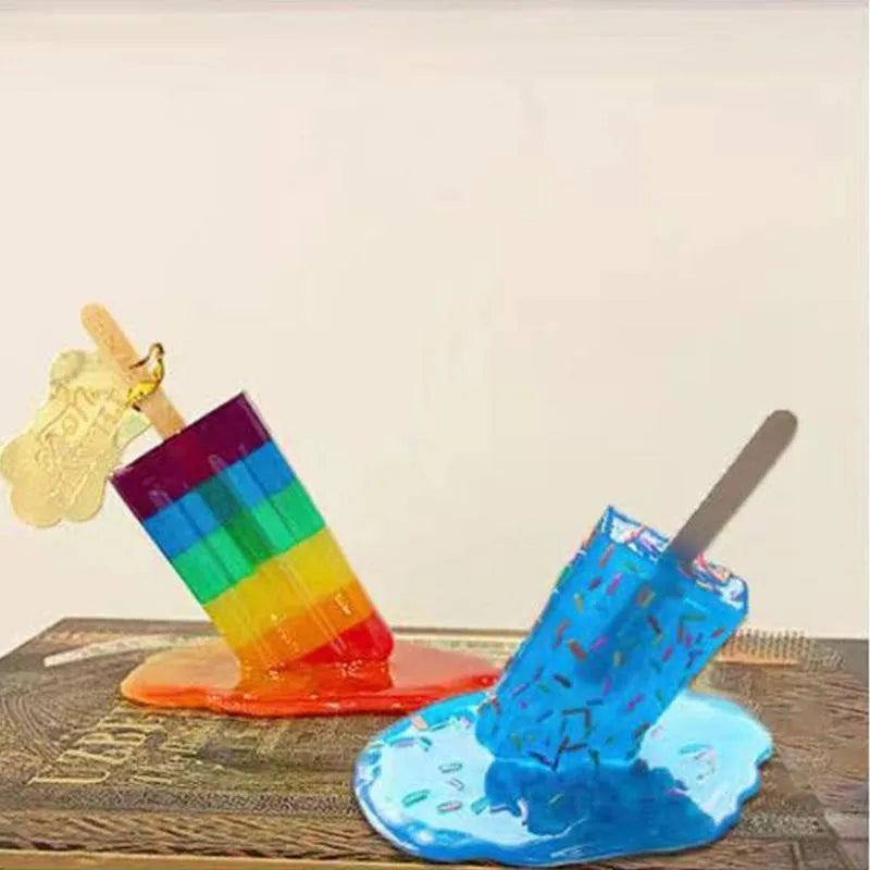 Creative Ice Melting icicle Sculpture Decoration Miniature Resin Craft Popsicles Ice Cream Accessories Home Decor