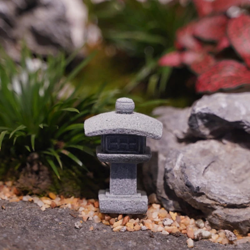 Retro Gazebo Chinese Lanterns Mini Pagoda Model Decoration Stone Miniature Statue Sandstone Home Garden Decor Accessories