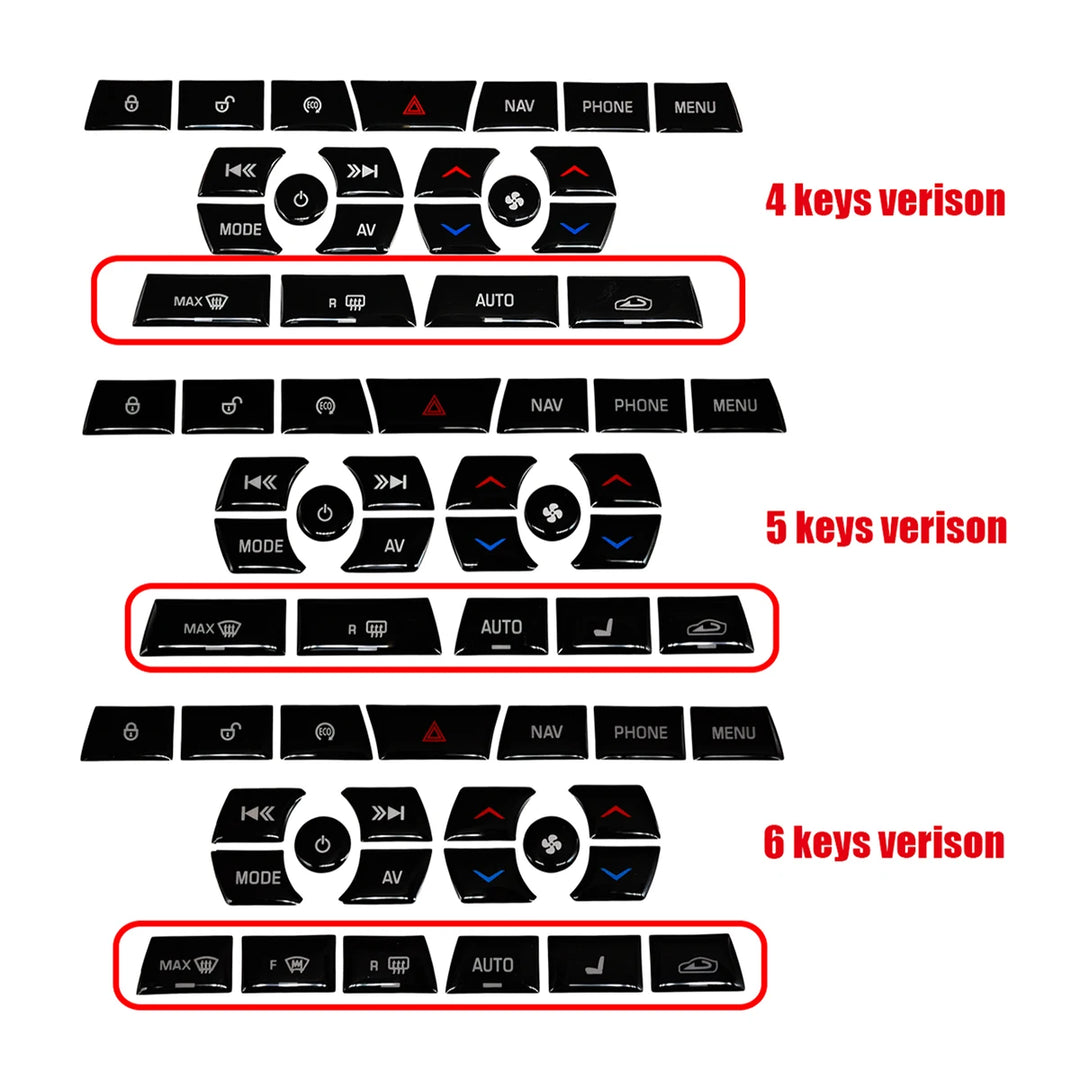 For Jaguar XF Button Stickers Black Covers For Jaguar X250 Car Accessories Interior AC Switch Repair Decals For Steering Wheel