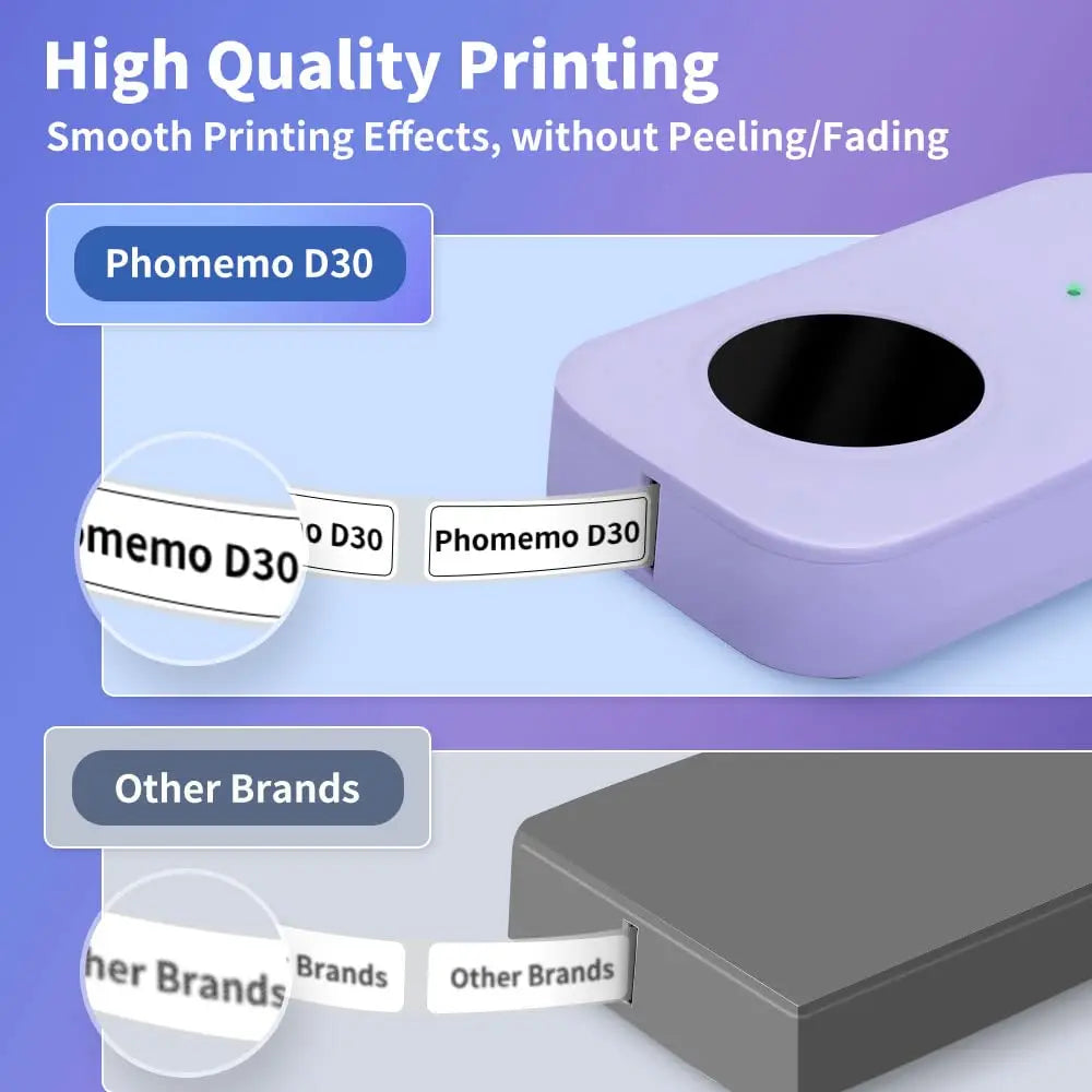 Phomemo D30 Wireless Label Maker Mini Thermal Label Printer Portable Inkless Printing Sticker Printer for Home Schllo Office