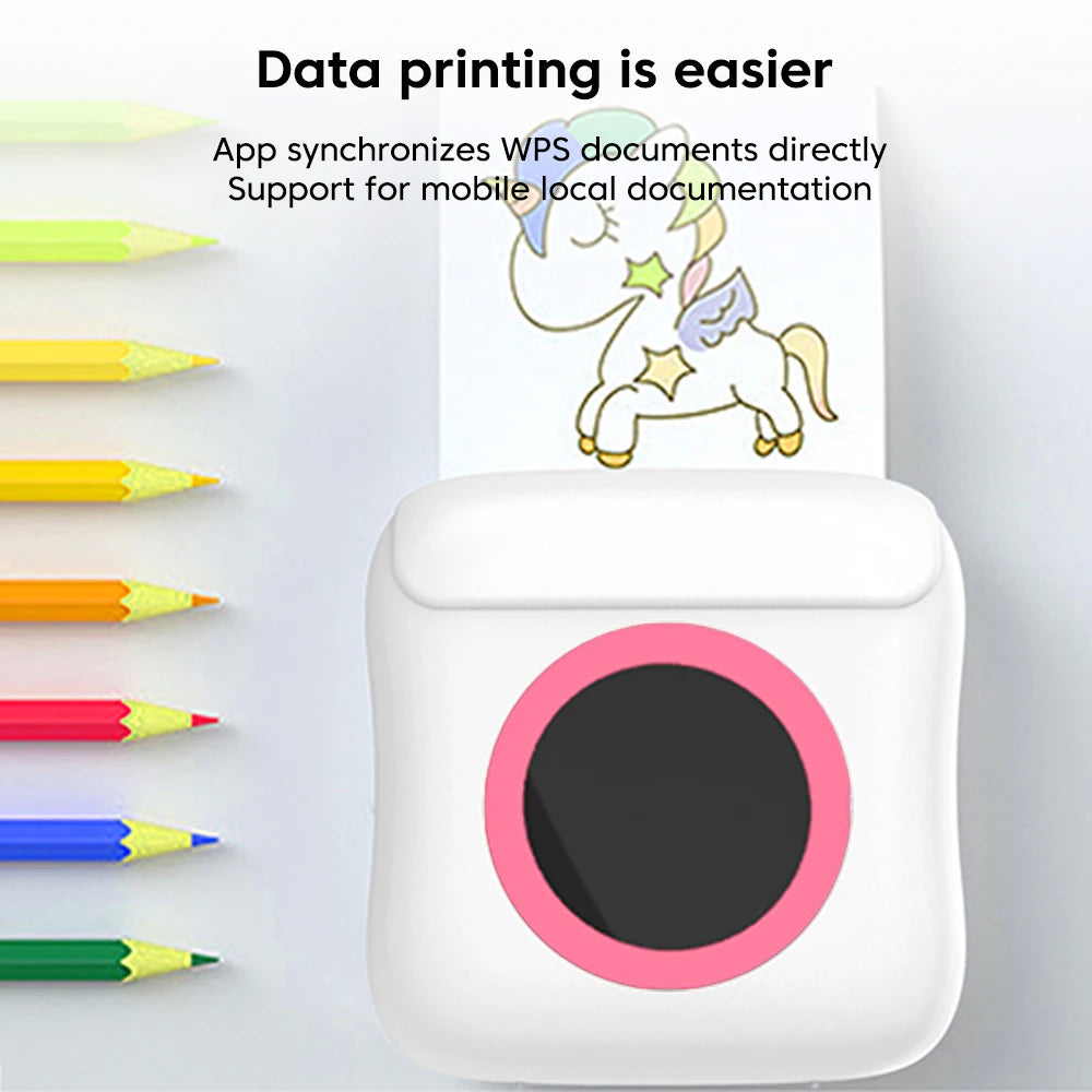 Mini Portable Printer Thermal Label Printer Self-adhesive Sticker Color Paper Wireless Bluetooth Print For Phones Photo Printing