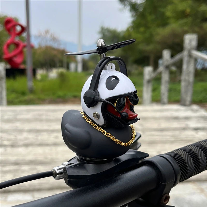 Motorcycle Bicycle Rubber Yellow Black Duck Accessories Car Bike Duck Bottom Base Strap Weapon Black Silver Luminous Propeller