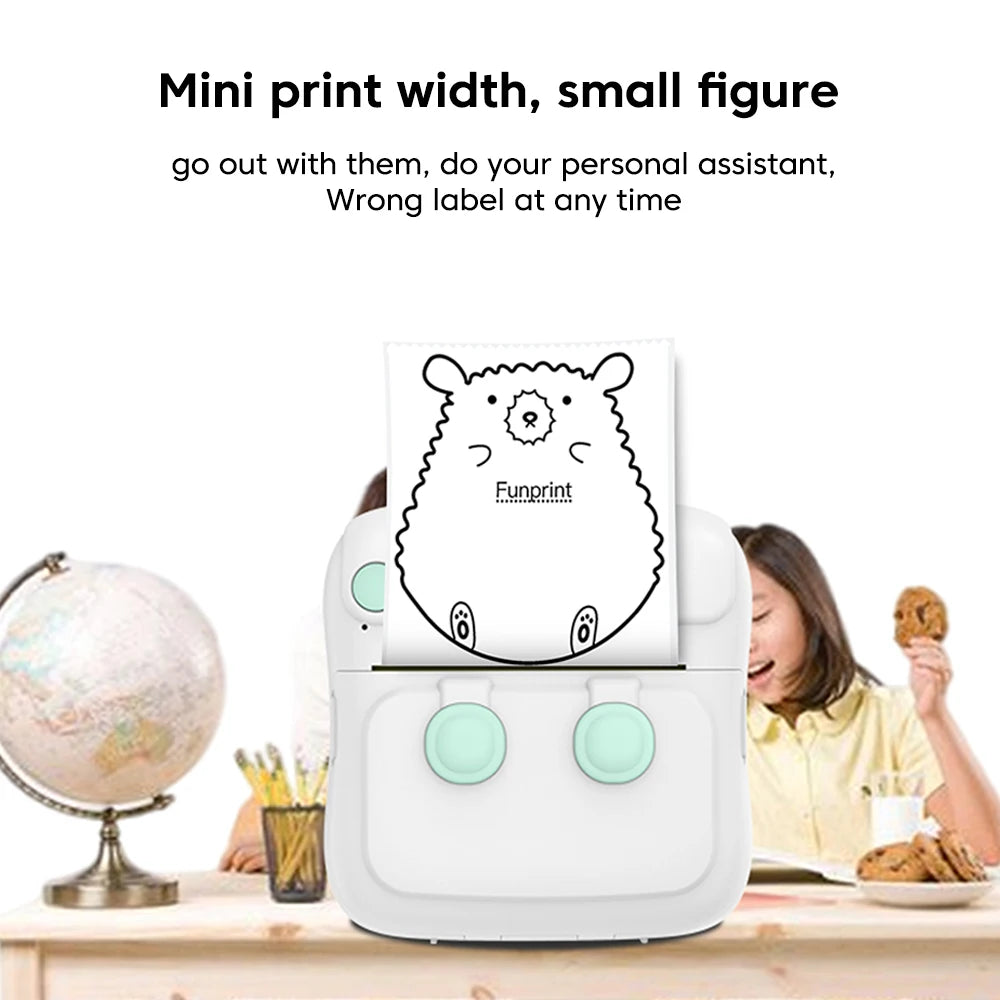 Mini Portable Printer Thermal Label Printer Self-adhesive Sticker Color Paper Wireless Bluetooth Print For Phones Photo Printing