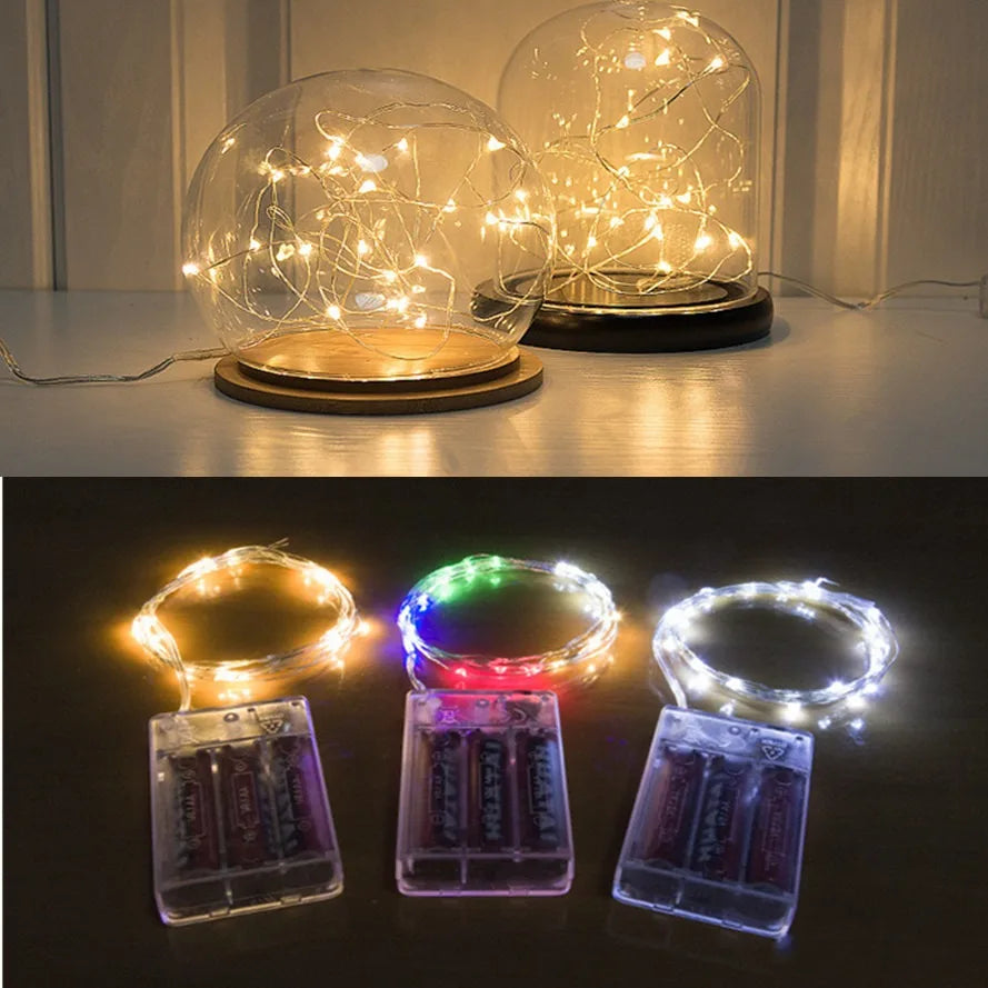 HHLZYH Copper Wire LED String Lights 10M 20M 30M Holiday Lighting Fairy Garland for Christmas Tree Wedding Party Decoration