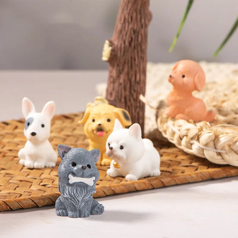 Figurines Miniatures Cute Dog Puppy Animal Micro Landscape Ornaments For Home Decorations Gift Decor for Room Desk Accessories