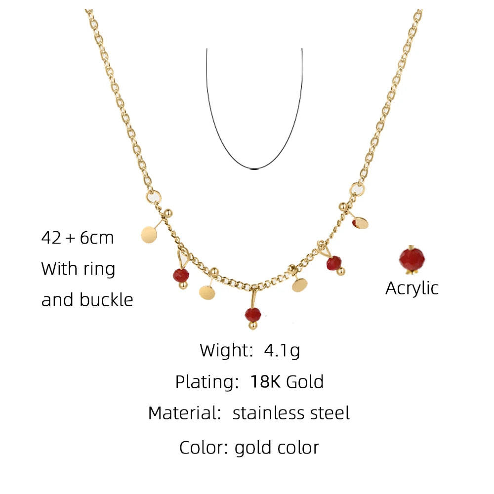 YACHAN Stainless Steel Chains Splice Charm Necklace for Women 18K Gold Plated Chains Charms Necklaces Trendy Jewellery Gift