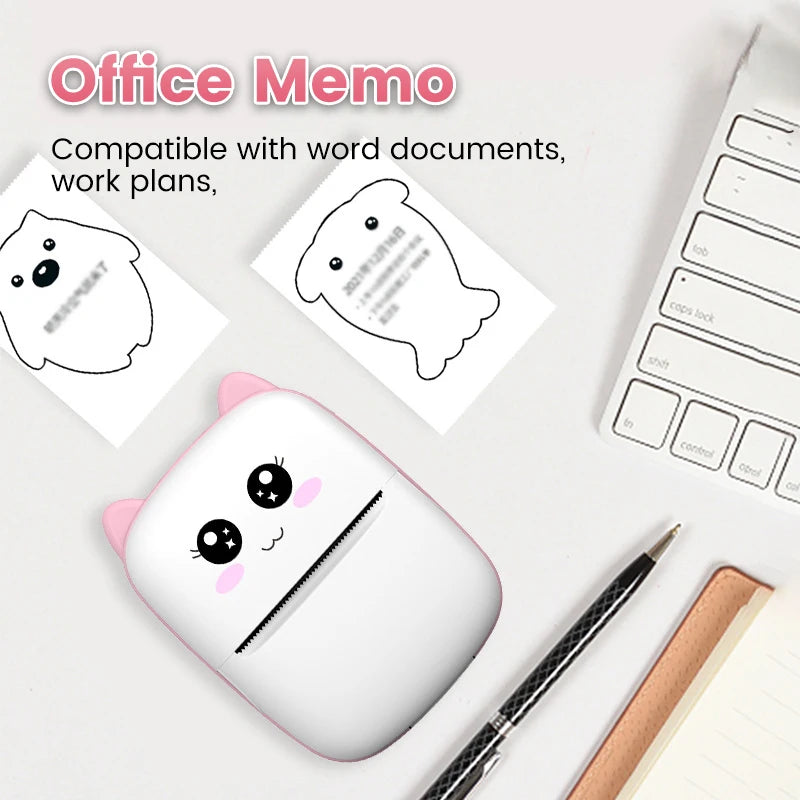 Mini Label Printer Portable Thermal Printer Self-adhesive Sticker Paper Color Paper Wireless Bluetooth Photo Print For Cellphone