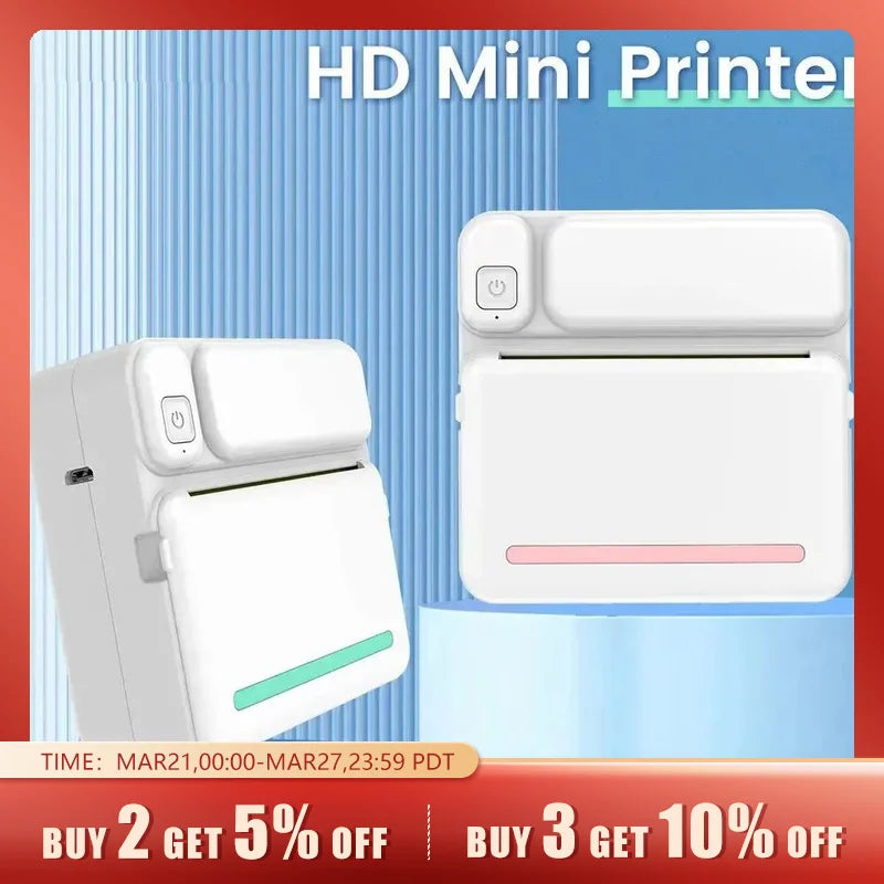C19 MINI Print Portable Thermal Printer Photo Pocket Thermal Label Printer 58mm Printing Wireless Bluetooth Android IOS