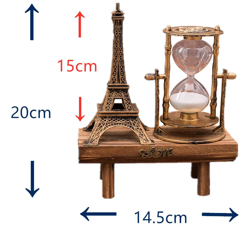 Vintage Hourglass home accessories luxury home decoration room Rotating Metal Sandglass office desk accessories Sand Clock Timer