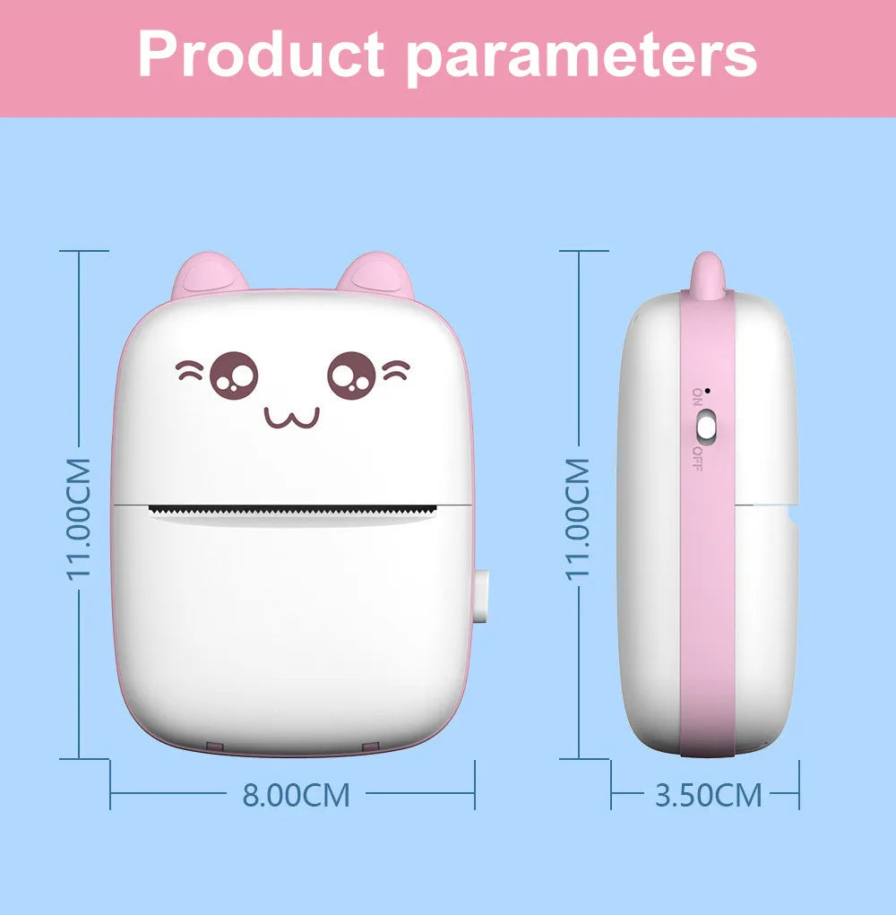 Meow Portable Mini Printer Thermal Label Printers Bluetooth Wireless Printing Inkless Stickers Paper 57mm Impressora Portatil