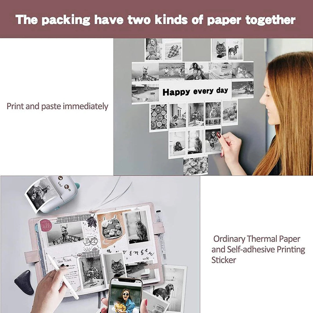 Mini Printer Thermal Paper Label Sticker Colorful Adhesive Self-adhesive Paper For Wireless Bluetooth Photo Inkless Printer 57mm