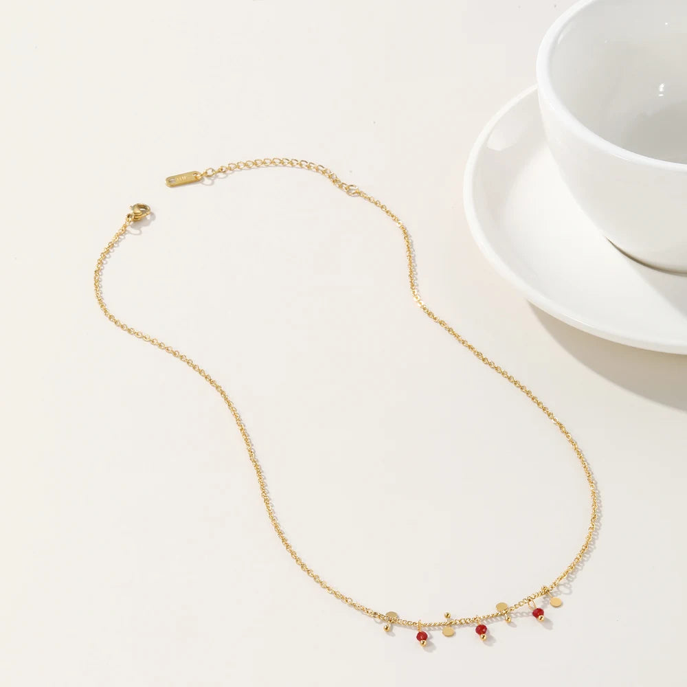 YACHAN Stainless Steel Chains Splice Charm Necklace for Women 18K Gold Plated Chains Charms Necklaces Trendy Jewellery Gift