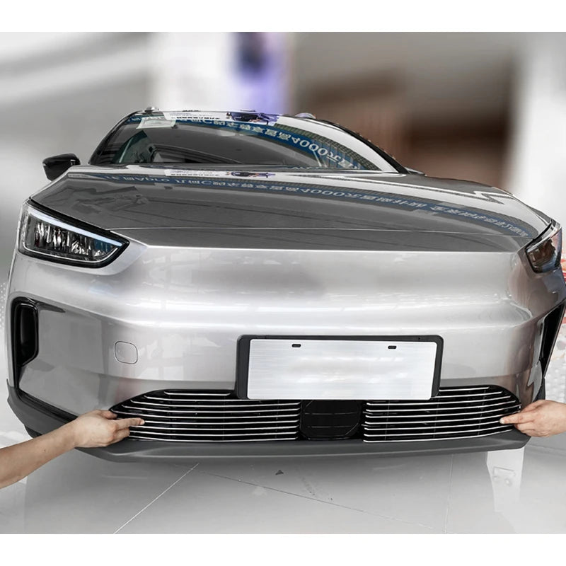 1 Set Car Styling Front Grille Trim Garnish Cover Stickers For Geely Geometry C 2021 2022 Aluminum Alloy Car Accessories