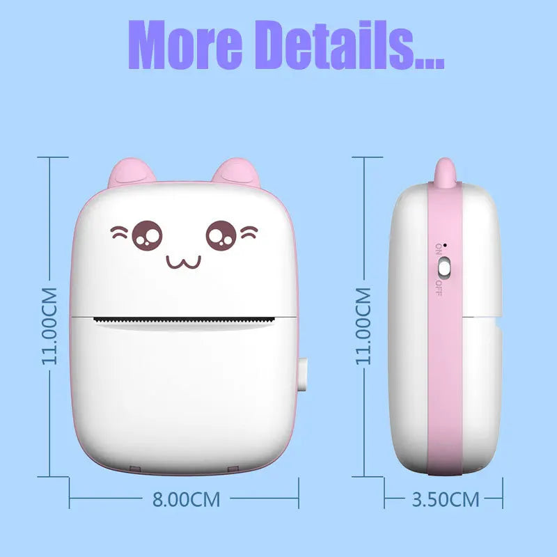 Mini Printer Portable Thermal Printer Photo Lable Printing Pocket Printer 57mm Printing Wireless BT 200dpi Android IOS Printers