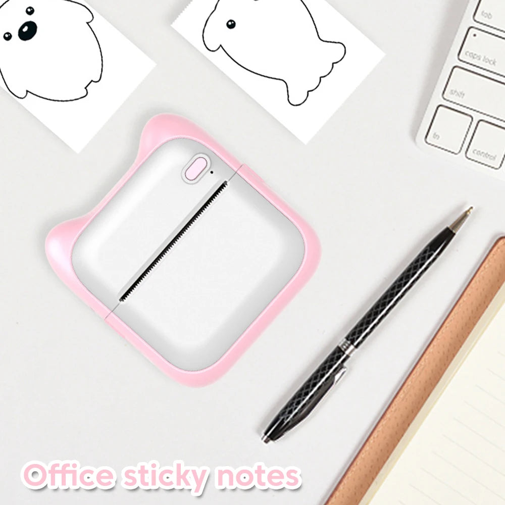 Mini Portable Printer Label Color Thermal Sticker Print Adhesive Paper Wireless Bluetooth Inkless Printing For Phone Photo Print