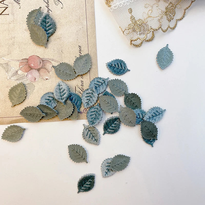 20Pcs Fake Tree Leaf Mini Velvet Artificial Leaves For Wedding Home Decorations DIY Handmade Wreath Scrapbooking Craft Accessory