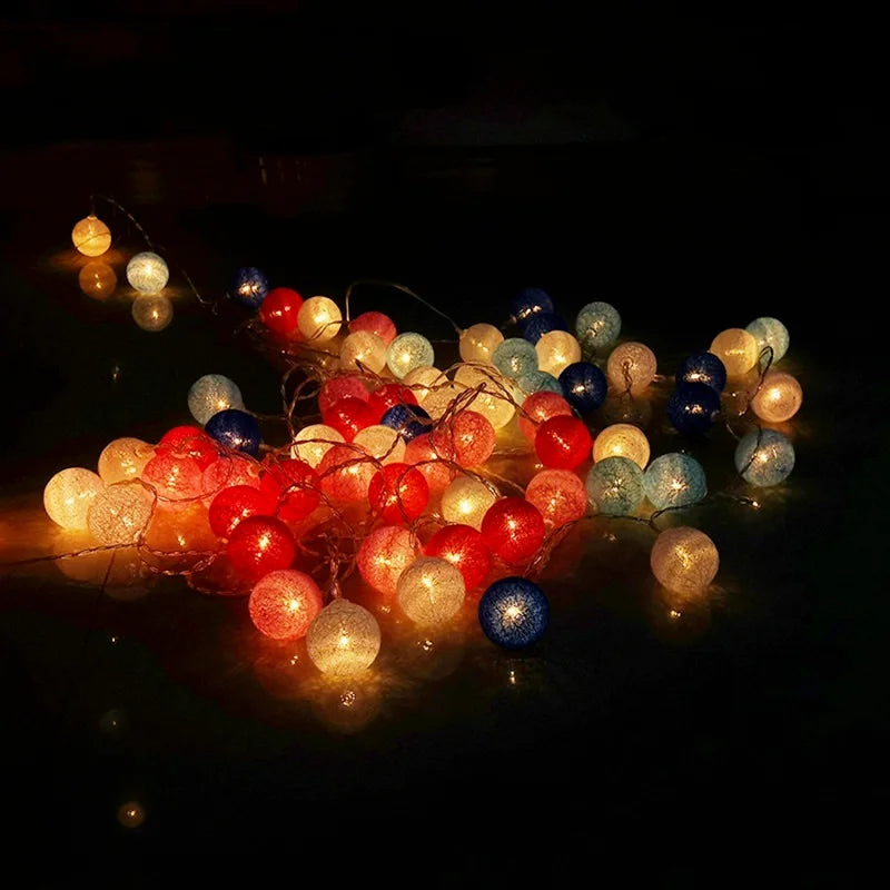 40 LED Ball String Lights Battery/USB Operated Colorful Garland Fairy Lights for Home Wedding Christmas Party Outdoor Decors