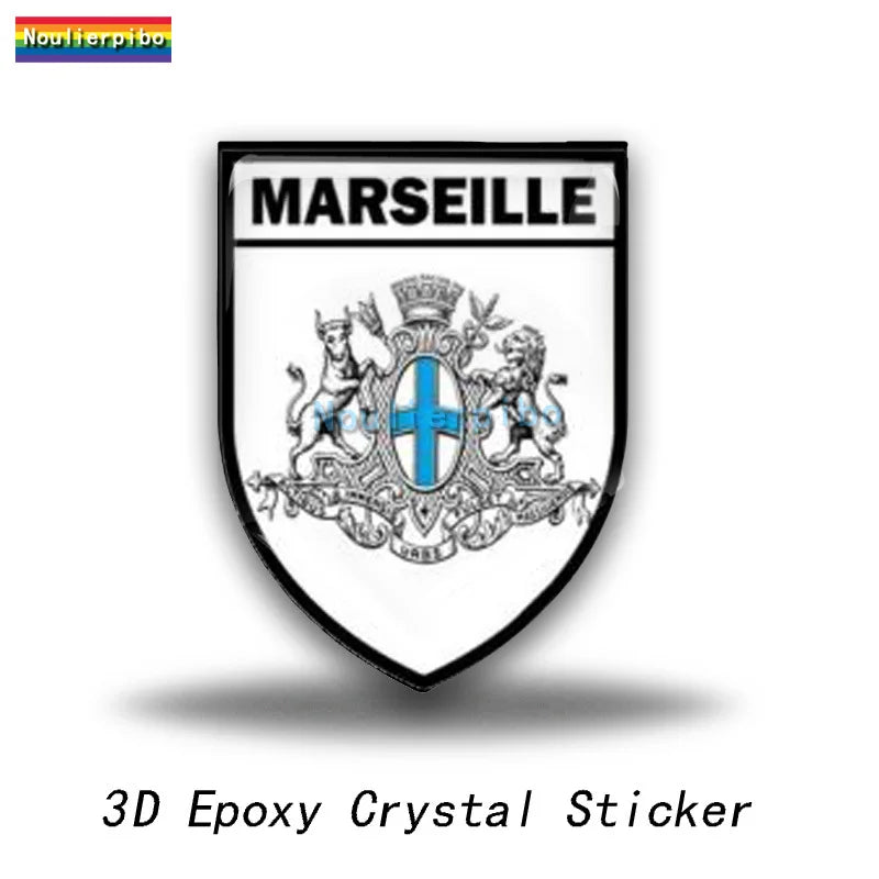 3D Personalized Epoxy Dome Decals Marseille Vinyl Decals Motorcycle Helmet Car Decorative Accessories Mobile Phone Decals