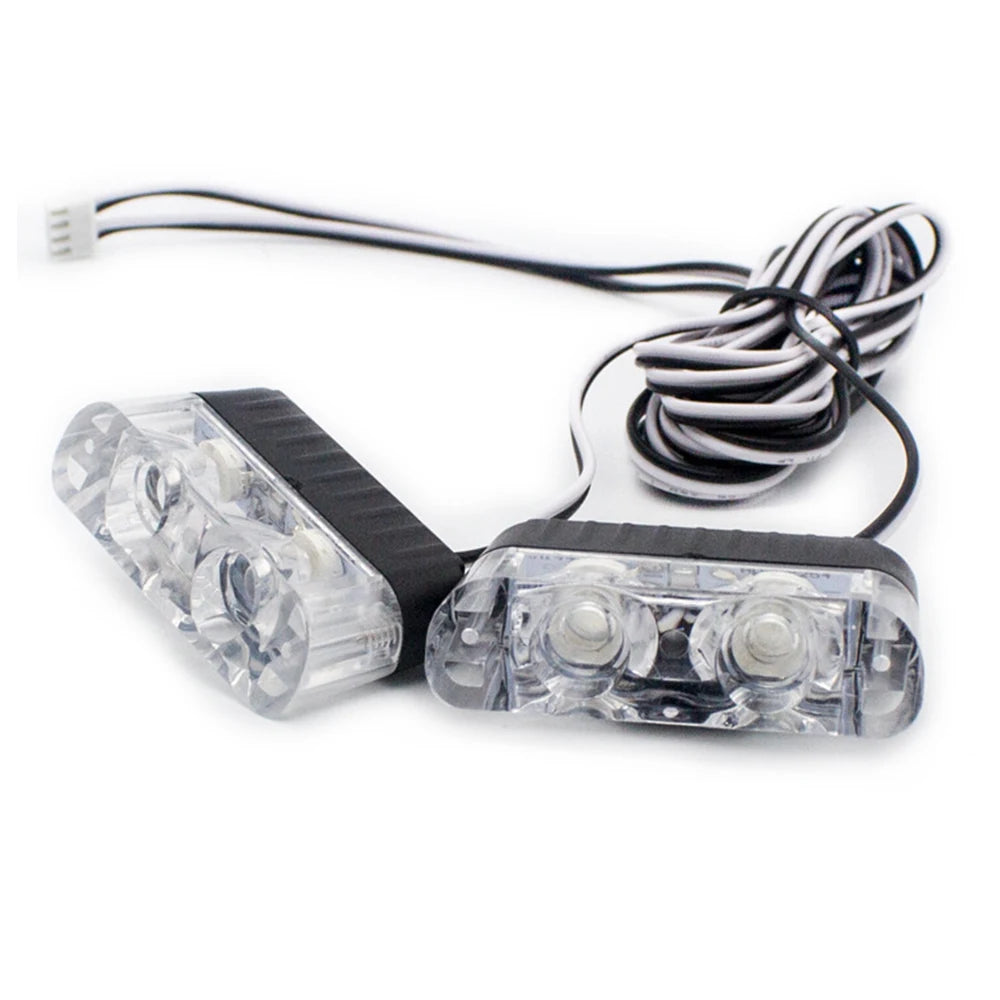 2 LED Vehicle Clip Signal Light Universal Car Front Grille Emergency Strobe Light Police Flashing Warning Lamp DIY accessories