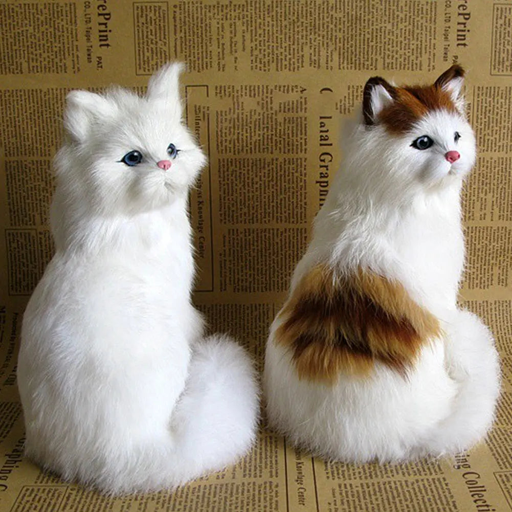 20CM Simulation Big Cat Cute Plush Cats Children Birthday Gifts Creative Imitation Cat Ornaments Home Decoration Accessories