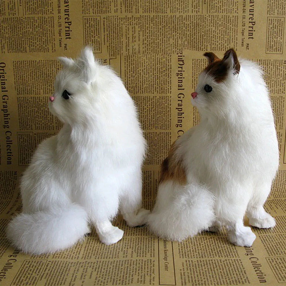 20CM Simulation Big Cat Cute Plush Cats Children Birthday Gifts Creative Imitation Cat Ornaments Home Decoration Accessories