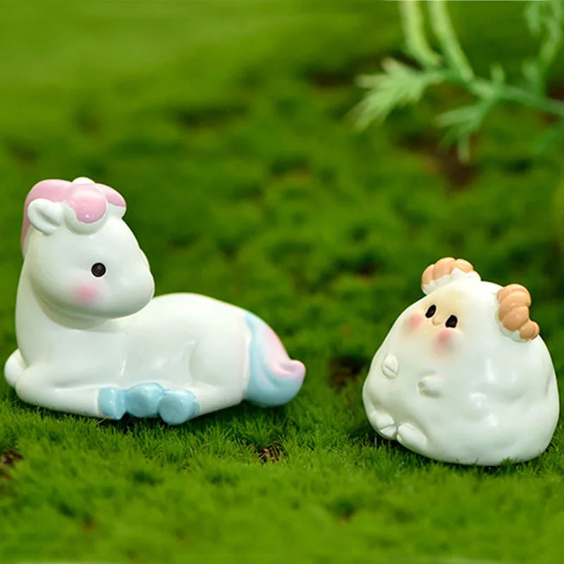 Zodiac Signs Figurine Micro Landscape Diy Home Decor Rabbit Miniature Fairy Garden Ornament Decoration Accessories Modern Figure