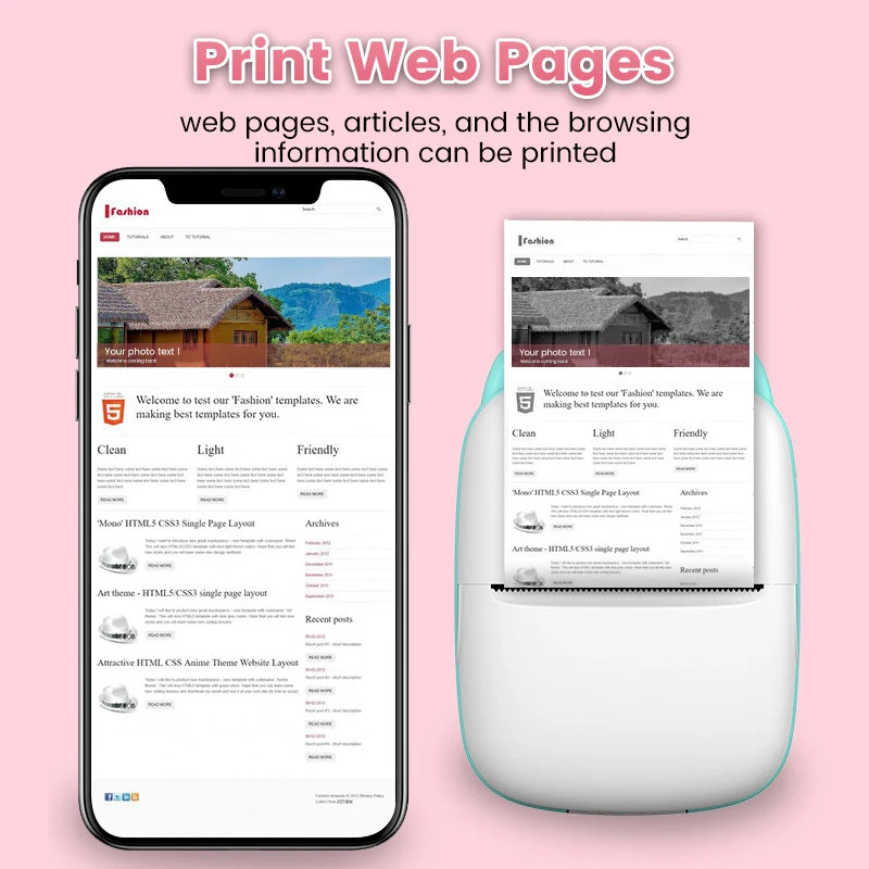 Mini Label Printer Portable Thermal Printer Self-adhesive Sticker Paper Color Paper Wireless Bluetooth Photo Print For Cellphone