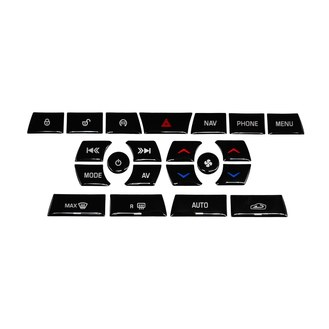 For Jaguar XF Button Stickers Black Covers For Jaguar X250 Car Accessories Interior AC Switch Repair Decals For Steering Wheel