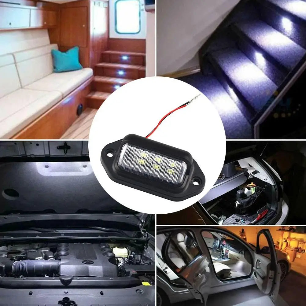 12V 6 LED Car License Number Plate Light For SUV Auto RV Truck Trailer Tail Light License Plate Lights Lamp Car Accessories