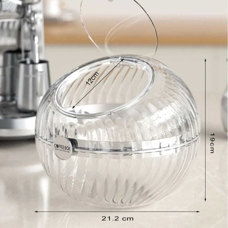 Large Coffee Capsule Organizer for Nespresso, Capsule Holder for 60Cups Dolce Gusto, Storage Basket with Lid, Coffee Accessories