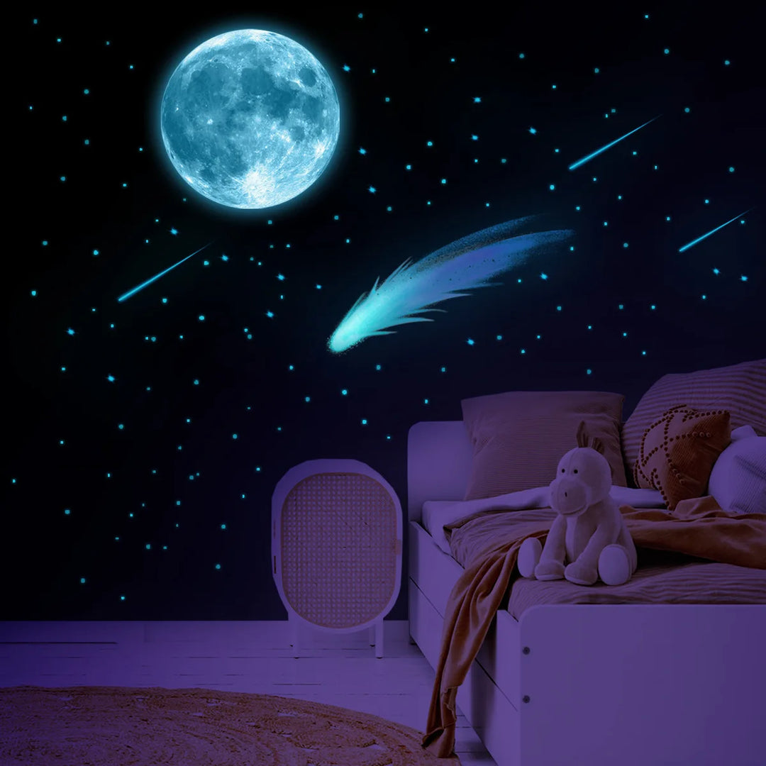 Luminous Stars Dots Planet Wall Sticker for Baby Kids Room Bedroom Home Decoration Decals Glow In The Dark Stickers Accessories