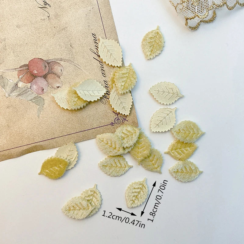 20Pcs Fake Tree Leaf Mini Velvet Artificial Leaves For Wedding Home Decorations DIY Handmade Wreath Scrapbooking Craft Accessory