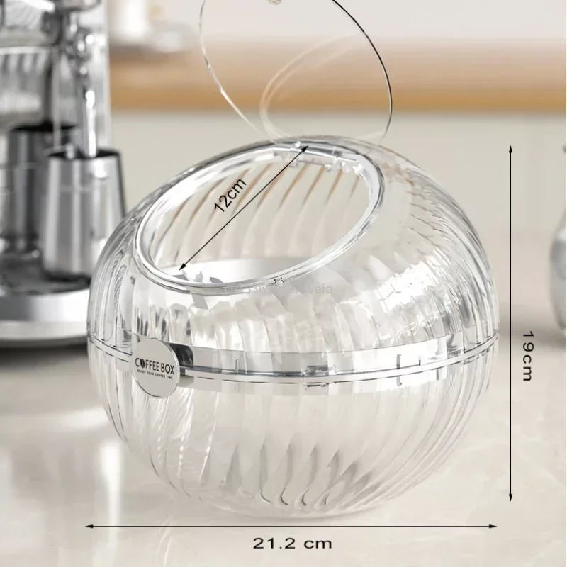 Large Coffee Capsule Organizer for Nespresso, Capsule Holder for 60Cups Dolce Gusto, Storage Basket with Lid, Coffee Accessories