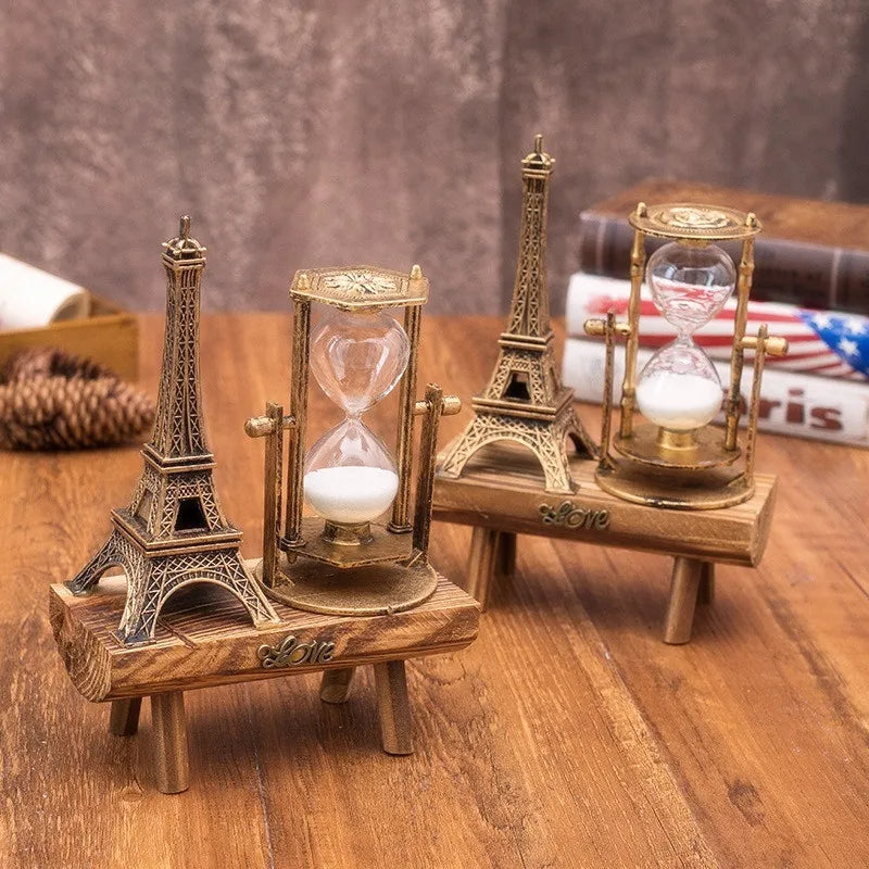 Vintage Hourglass home accessories luxury home decoration room Rotating Metal Sandglass office desk accessories Sand Clock Timer