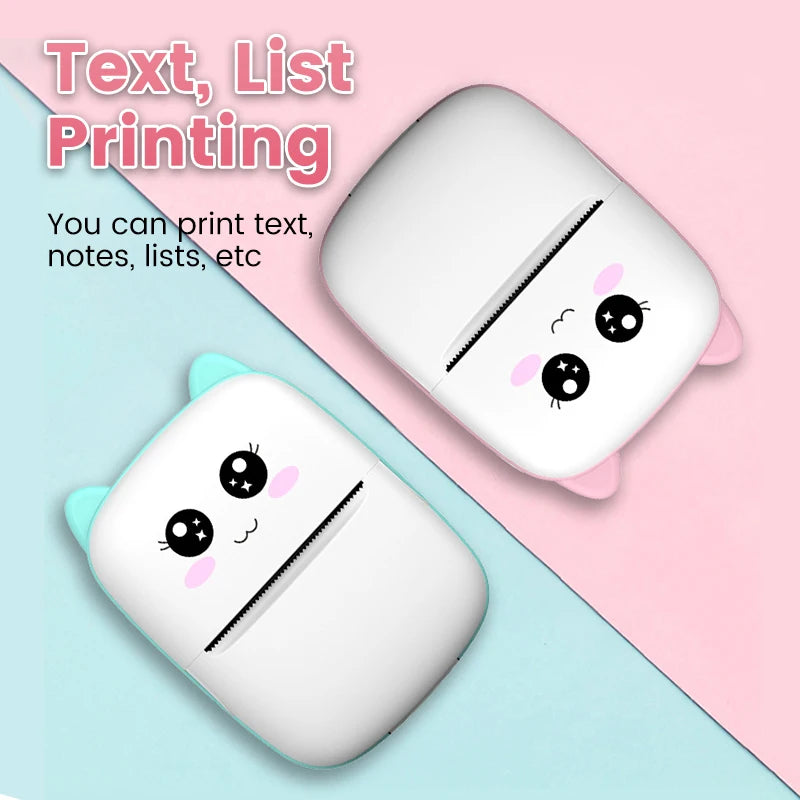 Mini Label Printer Portable Thermal Printer Self-adhesive Sticker Paper Color Paper Wireless Bluetooth Photo Print For Cellphone