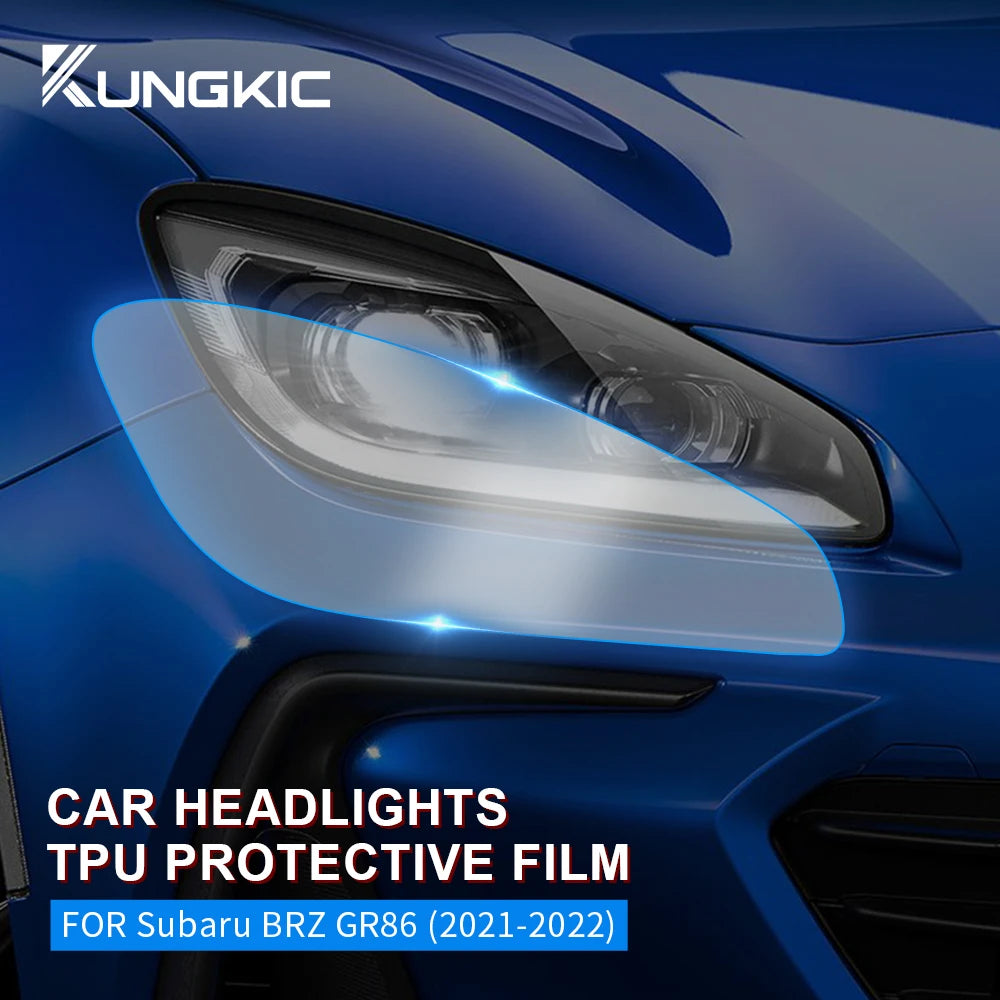 2PCS For Subaru BRZ GR86 2021 2022 2023 2024 Car Headlight Protective Film Front Light TPU Sticker Transparent Accessories
