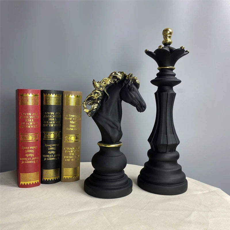 NORTHEUINS 3 Pcs/Set Resin International Chess Figurine Modern Interior Decor Office Living Room Home Decoration Accessories