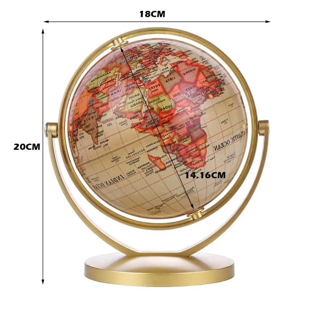 Retro World Globe Decoration Terrestrial Globe World Map Globe Modern Home Decor Geography Education Office Desk Accessories