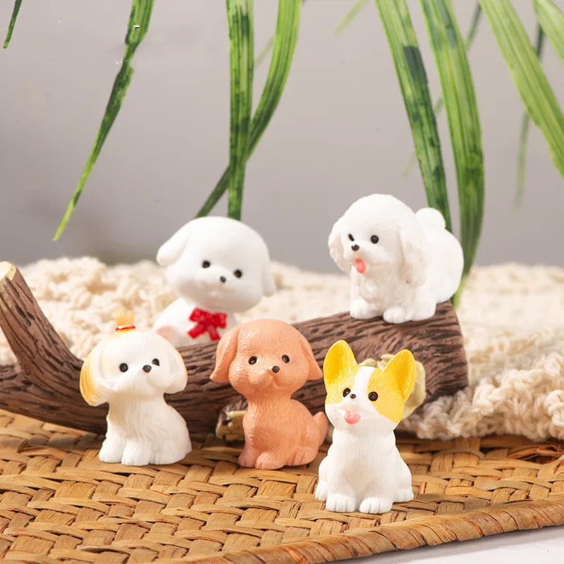 Figurines Miniatures Cute Dog Puppy Animal Micro Landscape Ornaments For Home Decorations Gift Decor for Room Desk Accessories