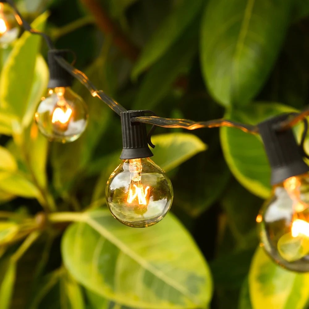 50Ft Patio String Light G40 Globe Festoon Lights Outdoor Fairy Light Retro Street Garland For Wedding Garden Backyard Decoration