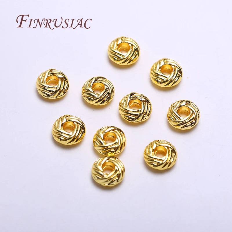 Jewelry Making Beads Accessories 14k/18k/Rhodium Plated Metal Separator Beads For DIY Make Beading Jewellery Findings Wholesale